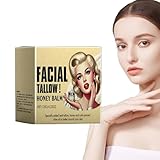 Bálsamo de sebo de vacuno y miel | Cuidado de la piel con sebo de vacuno | Miel silvestre cruda 100% alimentada con pasto | Hidratante facial con sebo de res Wrinkles Defense para mujeres, 120g