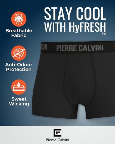 Pierre Calvini Hipster Mens Boxers - Breathable, Moisture Wicking, Soft Cotton Mens Underwear - Fitted, Comfortable Boxers for Men - Boxer Shorts Men Multipack - 6-Pack, Medium, Black - Image 2