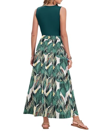 Image of AUSELILY Womens Maxi Dress Summer Sleeveless Wrap Long Dresses with Pockets | V-Neck Wrap Sleeveless Sundress, fits formal, casual, beach, vacation & daily wear