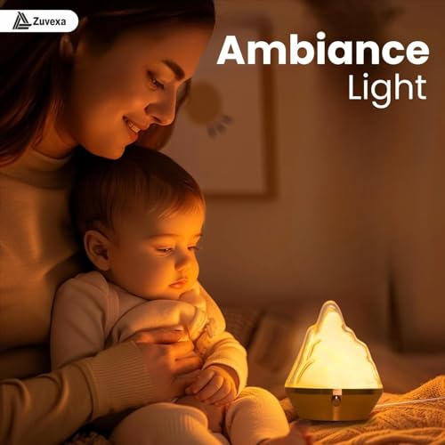 Image of Zuvexa Classic Mountain Table Lamp - Acrylic Flame Mountain Lamp, Dynamic Atmosphere LED Light with Remote & Touch Control, 16-Color Changing Night Lamp for Home & Bedroom Decor