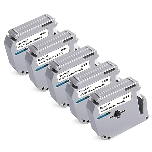 Ruban M231 compatible Brother P Touch PT-M95 PT-70 PT-90 étiqueteuse 12mm 5x