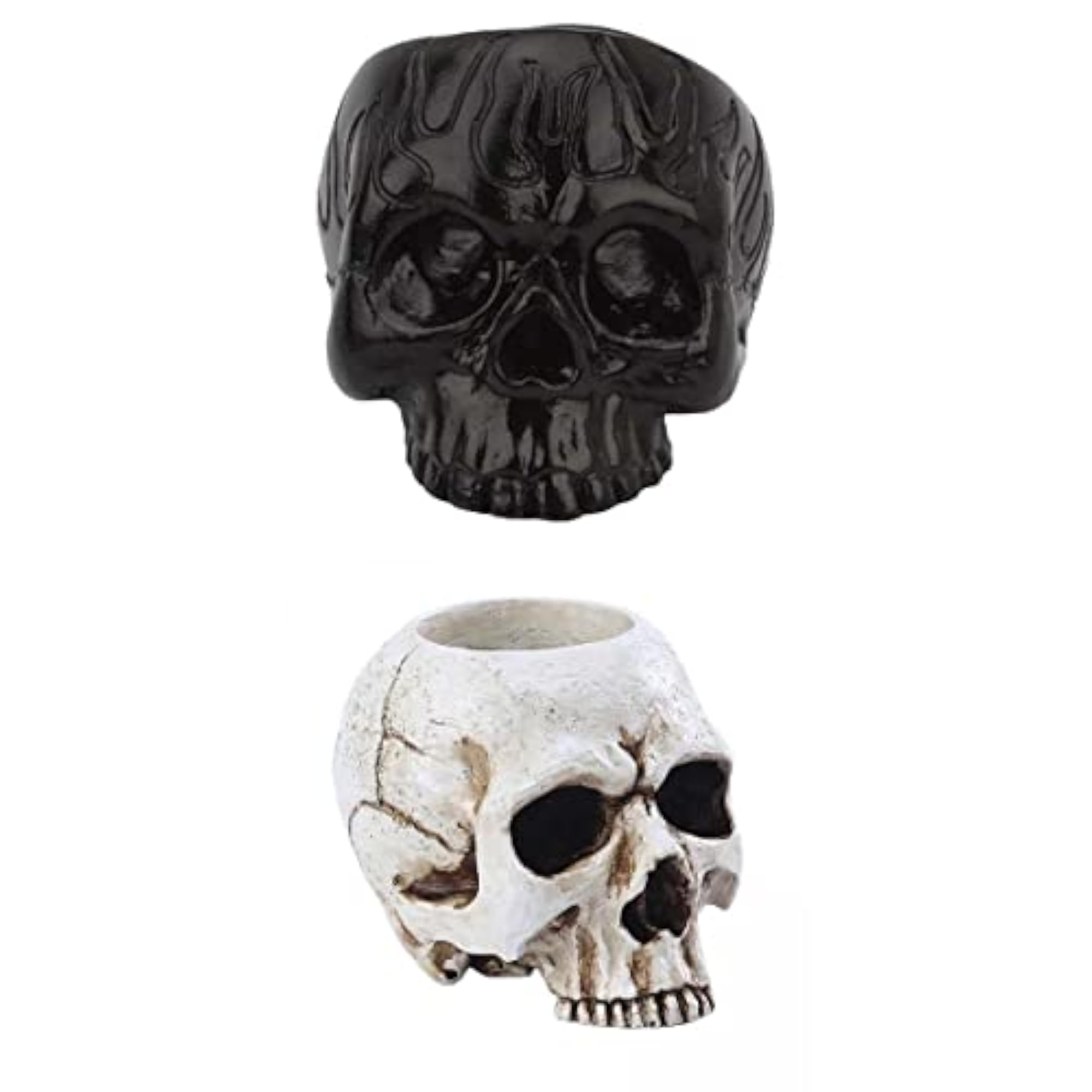2X Crying Skull Taper Candle Holder Candelabrum