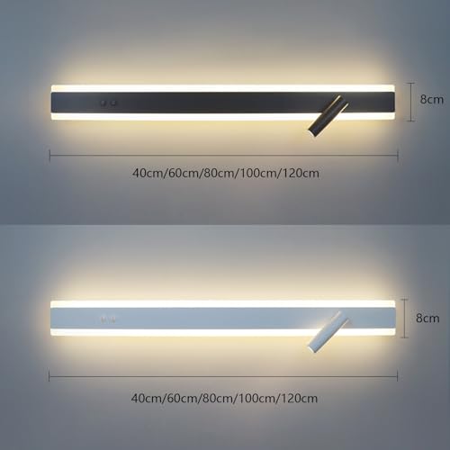 Lámpara de pared orientable con doble interruptor para leer cómodamente en la cama del dormitorio 4