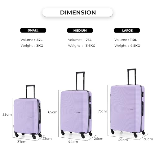 Image of Stony Brook by Nasher Miles Crescent Hard-Sided Polypropylene Cabin Luggage Pastel Purple 20 Inch 55Cm Spinner Trolley Bag