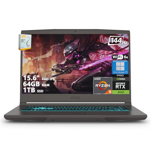 MSI Thin A15 Q[~Om[gp\R | 15.6C` FHD IPS 144Hz | AMD 6-Core Ryzen 5 7535HS | 64GB RAM 1TB SSD | NVIDIA GeForce RTX 4060 8GB G