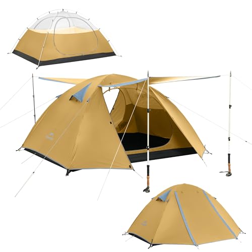 Image of Naturehike Bleik-B 2 Person 3 Person Tent, Lightweight Backpacking Tents for Camping, Double Layer Waterproof Camping Tent