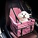 HIPPIH Collapsible Pet Booster Car Seat Cat Car Carrier with Safety Leash and Zipper Storage Pocket with 2 Support Bars, Portable Small Dog