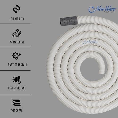 Image of New Ware 5 Meter AC Water Outlet Drain Pipe | Flexible PVC Hose for AC Drain & Multipurpose Inlet-Outlet Use