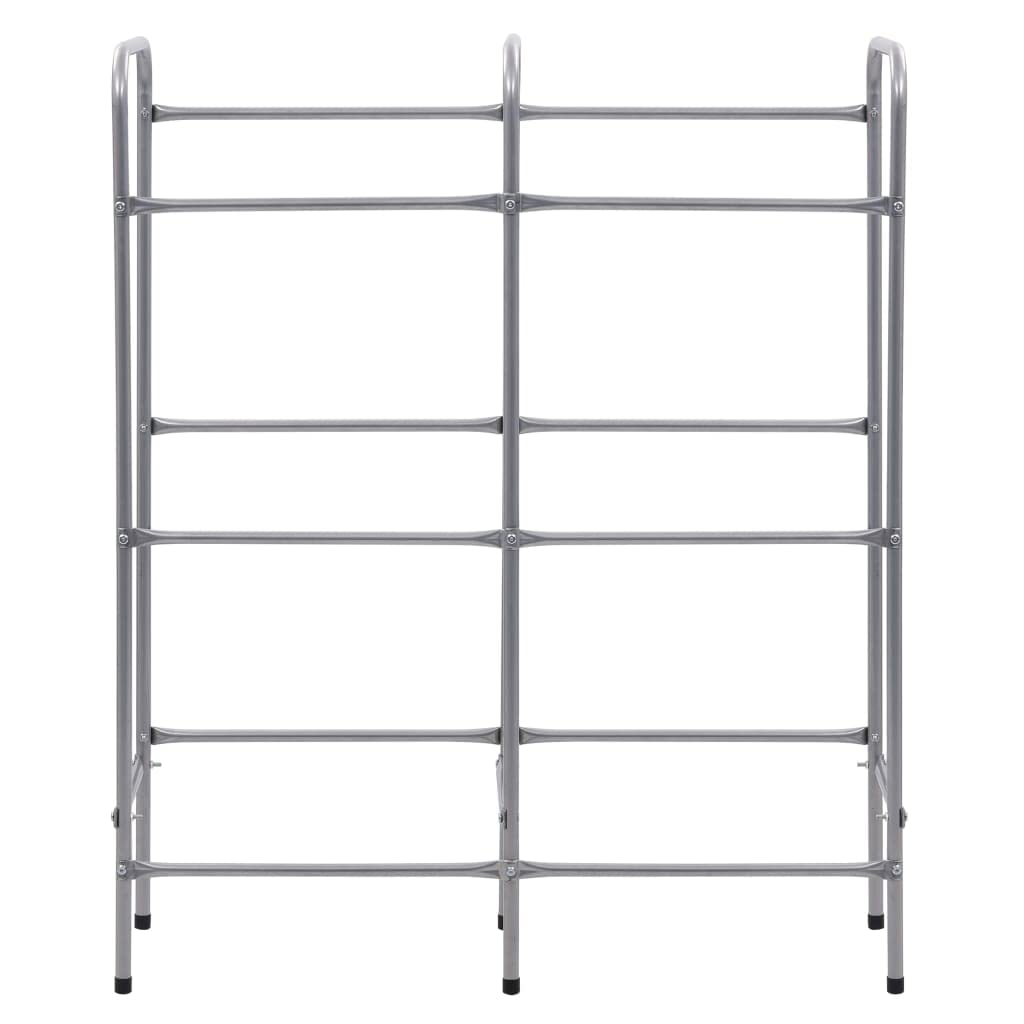 Estantería para cajas de acero con recubrimiento en polvo, color plateado, 96 x 33 x 116 cm, para 6 cajas con patas antideslizantes, estantería para almacén, taller, garaje, oficina e