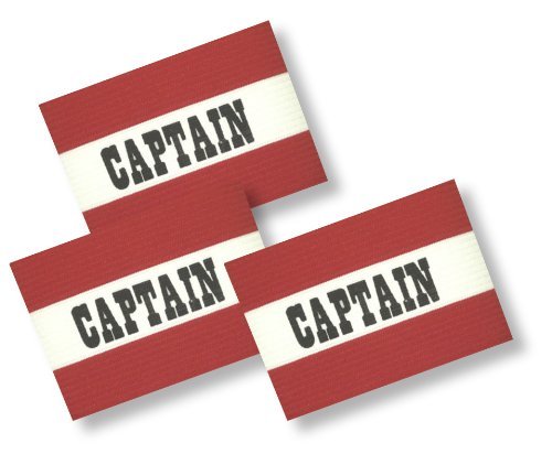 Soccer Team Captain's Arm Band 3-Pack (Red, Adult)
