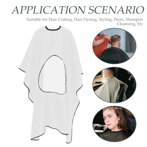 Capa de barbero profesional impermeable blanca con ventana miniatura 7