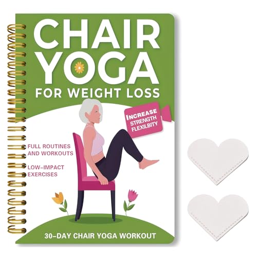 Meunhy 30-Day Chair Yoga for Weight Loss Notebook, Chair Yoga for Seniors Beginners and Adults, 15 Minutes of Easy Exercise Every Day, Suitable for Weight Loss and Body Shaping, Improving Balance