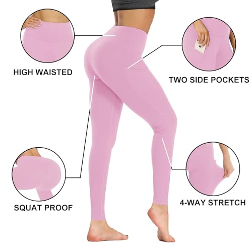 GAYHAY High Waist Yoga Pants with Pockets, Leggings for Women Tummy Control Compression Workout Leggings for Women