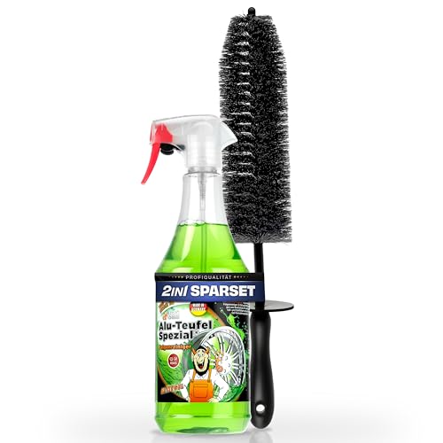 Felgen Reinigungsset | Tuga Alu Teufel Spezial Felgenreiniger Gel 1l + Felgenbürste | Alufelgen Reiniger Set mit langer Bürste zur effizienten Auto Felgenpflege Felgen Reinigungsset | Tuga Alu Teufel Spezial Felgenreiniger Gel 1l + Felgenbürste | Alufelgen Reiniger Set mit langer Bürste zur effizienten Auto Felgenpflege