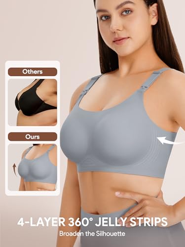 Image of Angelhood Seamless Nursing Bra for Women Wire Free Full Coverage Nursing Bra T-Shirt Bra with Extra Extender