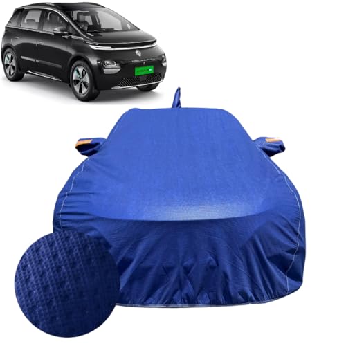 Image of ACTURATE Car Cover for MG Windsor EV (2024-2025) | 100% Waterproof Cover with Antenna & Reflective Mirror Pockets | Dustproof, Scratchproof, Heatproof Windsor EV Car Cover |Soft Cotton Lining| Blue