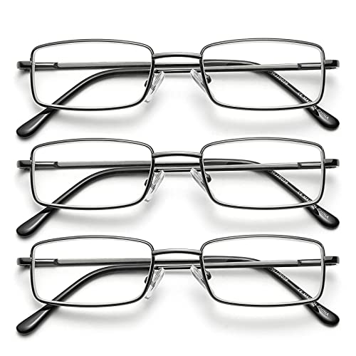 Image of SKYWAY Mens Reading Glasses Blue Light Blocking, Stylish Metal Frame Computer Readers for Men Anti Glare UV Protection
