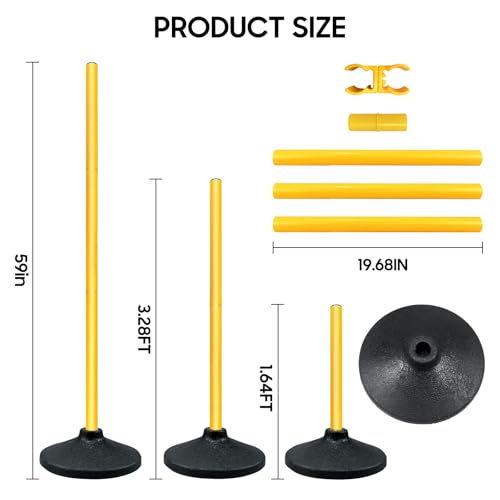 MDTMR Soccer Agility Poles,Adjustable Height Hurdles,6PCS Soccer Training Poles with Rubber Base, Detachable Soccer Agility Training Equipment,Dog Agility Hurdle Cone Set Backyard Set - Thumbnail 4