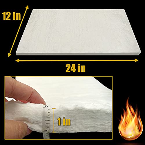24" x12"x1" (Thick) Ceramic Fiber Blanket Fireproof Insulation Baffle Rated to 2400F, High-Temperature Resistance for Oven Stoves, Kilns, Forges by Cedolio - Image 2