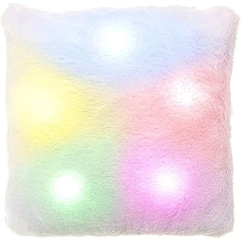 Pilot Imports Mood Changing color Light Up Glowing 10 LED 7 Colour changing Super Soft Cosy Relax Pillow Plush Cushion Cover