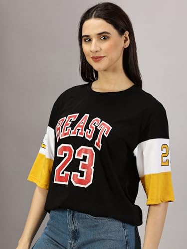 Image of RodZen Women's Cotton Loose Fit Oversized Printed T-Shirt