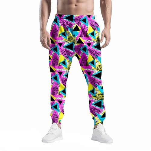80s Costumes for Men Joggers Pants,Casual Pants Running Pants with Drawstring,90s Outfit for Men3