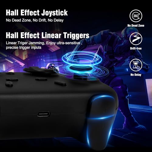 Image of Wireless PC Controller for Windows /Switch 1,2 /Android with Charging Dock | Gaming Controller with Hall Effect Joysticks Trigger RGB M1 /M2 Buttons Vibration, Gamepad for Windows PC /Switch /Steam /Android