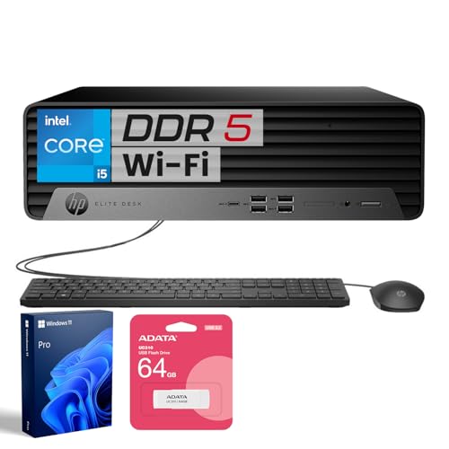 Image of HP Elite 600 Small Form Factor Business Desktop, 13th Gen Intel 14-Core i5-13500, 32GB DDR5 RAM, 1TB SSD, Type-C, HDMI, DP, Wi-Fi, Wired KB & Mouse, Win11 Pro, Bundle with ADATA 64GB USB Flash Drive