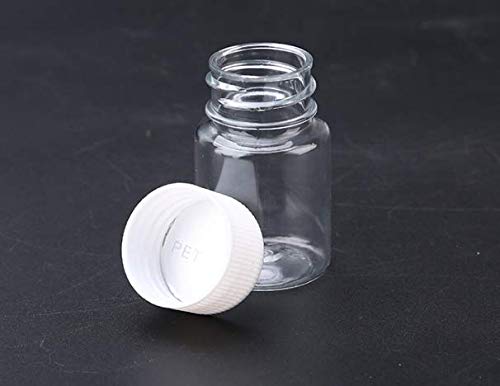 LASSUM 10PCS Empty Plastic Medicine Pill Bottle Container Solid Powder Medicine Chemical Bottles,20ML