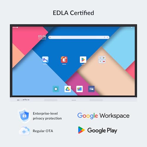 Image of 55 Inch Interactive Whiteboard with Mobile Cart, Smart Board for Classroom, Digital Whiteboard with Google EDLA-Certified(Wall Mount Included)