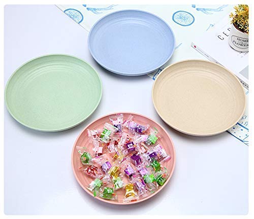 image for Choary Lightweight &Unbreakable Wheat Straw Plates 7.87”4 Pack, Non-