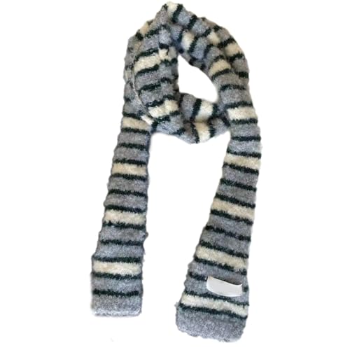 Elegant Women's Striped Knit Scarf - Long Tie Wrap Choker with Bag Handle