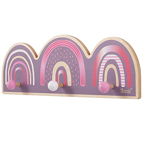 howa Wandgarderobe Garderobe rainbow für Kinder aus Holz 8802