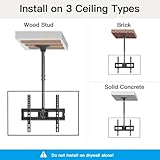 PERLESMITH Ceiling TV Bracket - Adjustable Swivel Ceiling Mount for Most 26-65 inch TVs, Full Motion Ceiling TV Mount, Supports up to 50kg, Max VESA 400x400mm, PSCM2-E - Image 6