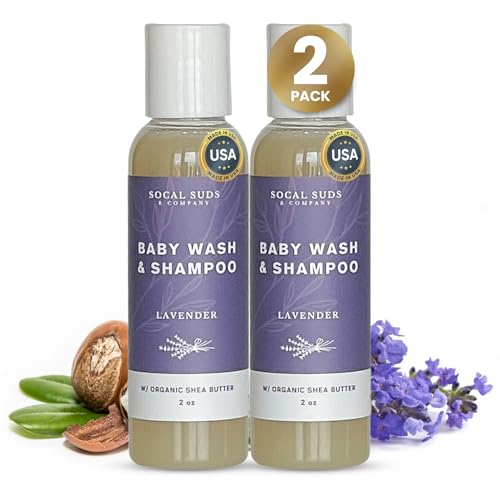 SoCal Suds & Company 2oz Shea Organic Baby Wash & Shampoo- Lavender- 2 Pack