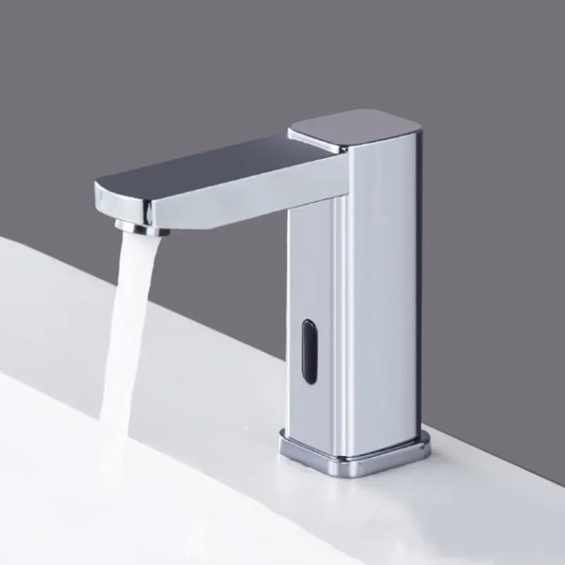 Grifo de Baño Sin Contacto, para Lavabo, Inodoro, con Sensor de Movimiento Infrarrojo, Grifo Cuadrado Automático Inteligente para Montaje en Cubierta.