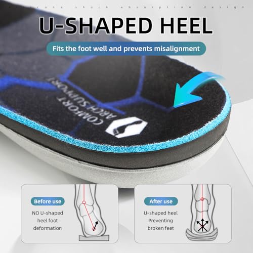 Image of XINIFOOT High Arch Support Insoles, Orthotics Running Insoles for Arch Pain - Pronation - Metatarsalgia Pain Relief, Plantar Fasciitis Shoe Inserts for Men (Green 1 Pair)