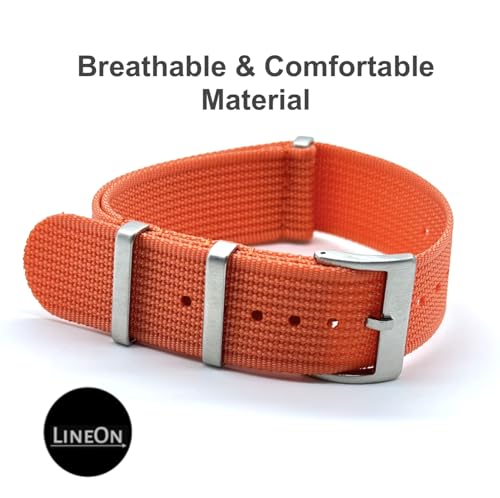 Image of Lineon 20mm & 22mm Stainless Steel 304 Buckle & loop Nylon Vintage Style NATO Watch Strap ONE WAY NATO Nylon STRAP Imported Quality With Pins and Pin Remover Tool (Include)