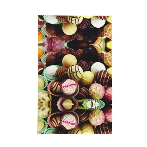 hhxvcv Paño de cocina con estampado de chocolate, trapos de cocina con lazo para colgar, trapos de limpieza para tareas domésticas, té