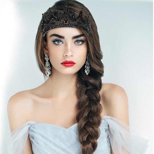 Couronne noire en strass Zerodeko évite les coiffures ternes - 5