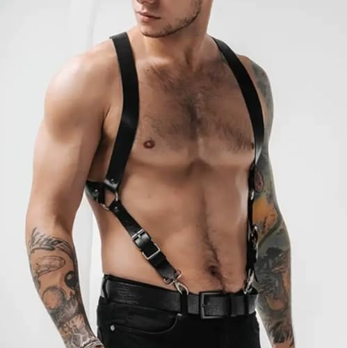 Men's Sexy Shoulder Belt Adjustable Punk Breastplate Chest Belt Goth Waist Harness Tough Guy Cross Body Straps2