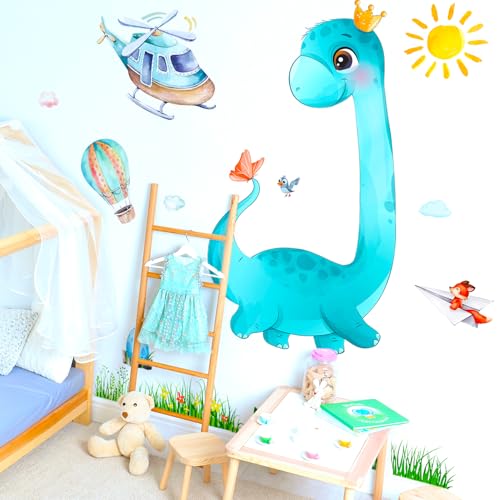 Vinilo decorativo infantil dinosaurio acuarela en 2 piezas miniatura 6