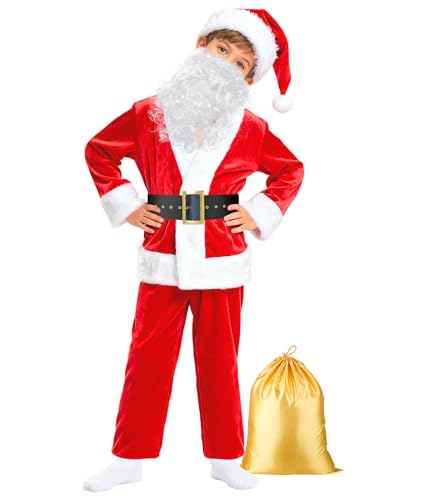 Disfraz de niño Papá Noel 5 piezas para niños miniatura 1