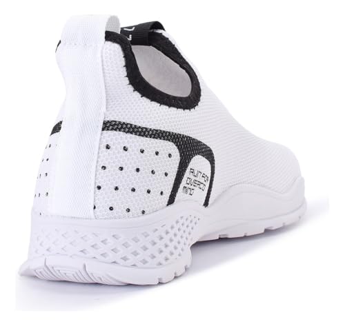 Tênis Overtrak Meia Esportivo Academia Caminhada Corrida Leve (Branco/Preto, BR, Adulto, Numérico, M