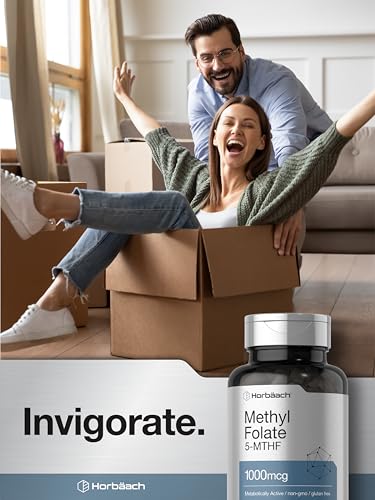 image for Horbäach Methyl Folate Supplement | 1000 mcg | 200 Capsules | 5-MTHF 