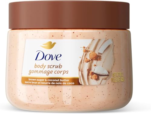 Image of Dove Brown Sugar and Coconut Butter Body Scrub Exfoliates and Deeply Nourishes for Smooth, Radiant Skin 15 oz (Pack of 12)