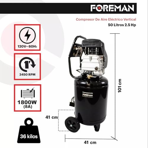 compresor de aire truper 80 litros precio marca Foreman (3)