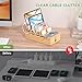 Pezin & Hulin Cell Phone Charging Station for Multi Devices, All in One Desktop Charger Organizer, with Power USB Charge Adapter and 6 Cables, Use As Power Strip Hidden Box -Natural Bamboo Color