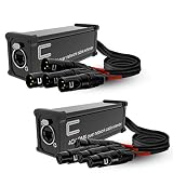 Pair of 4 Channel 3-Pin XLR Male and Female to Ethercon Cable -Compact Cat6 Multi Network Snake Rece