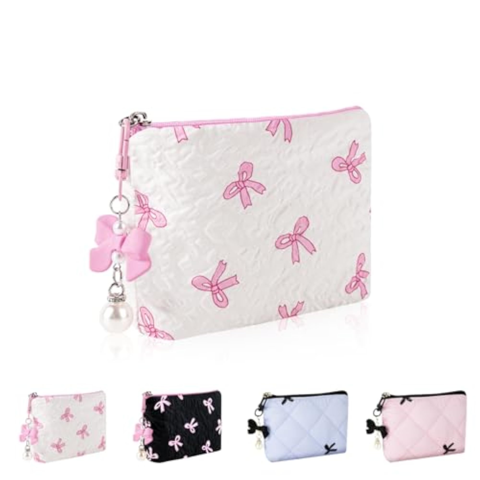 Mini Makeup Bag, Small Bow Tie Cosmetic Pouch